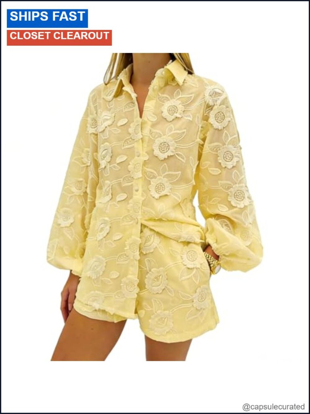 Lace 2 Piece Outfit Long Sleeve Jacket + Shorts Set Going Out